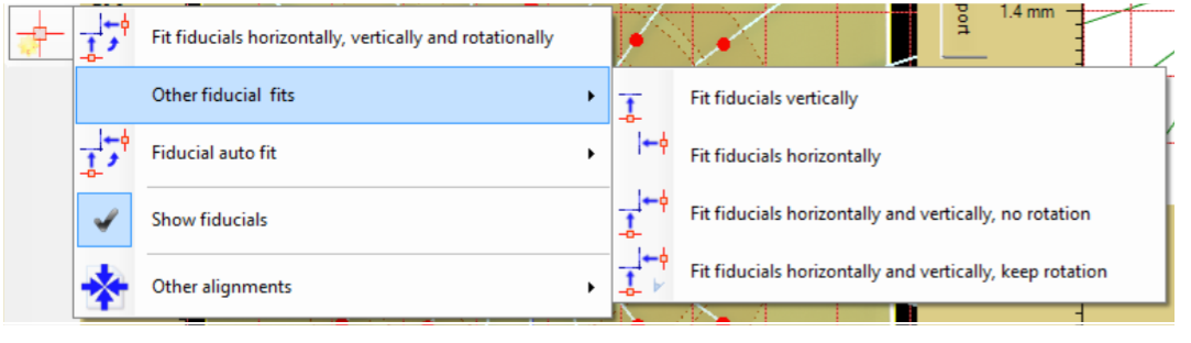 Image of all navigation options under 'Other fiducial fits'.