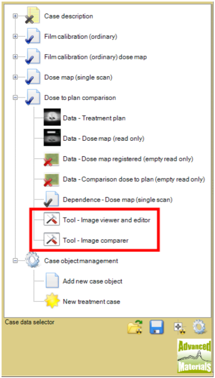 Screenshot showing available tool types.